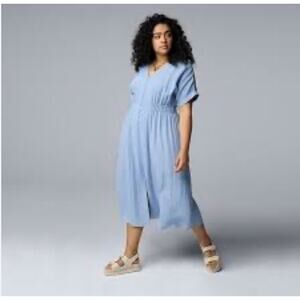 Simply Vera Vera Want Smocked Midi Dress XXL NWT